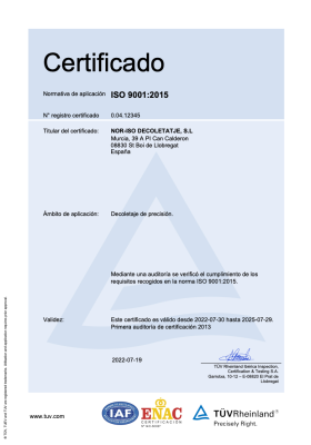 certificado calidad certificado calidad
